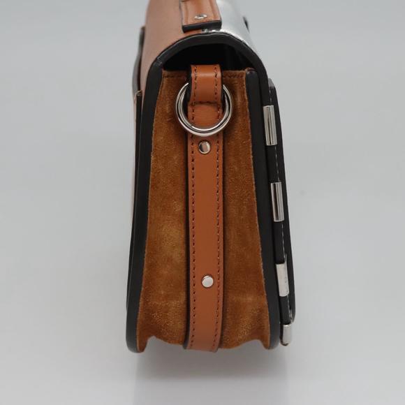 Chloe Nile Hand Bag Enamel Leather 2way Silver Brown Auth 101064 - Picture 4 of 16